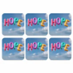 Ballonen - Lucht - Hope onderzetter kurk middel -3d