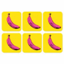 Banaan - Grafisch - Geel onderzetter kurk middel -3d