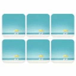 Strand - Blauwe lucht - Geel - Parasol onderzetter kurk middel -3d
