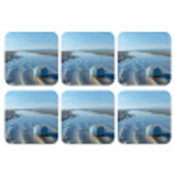 Strand - Schild - Water - Blauw onderzetter kurk middel -3d