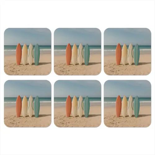 Strand - Surfbord - Pastel onderzetter kurk middel -3d