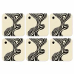 Beige - Lijnen - Golvend -  Abstract onderzetter kurk middel -3d