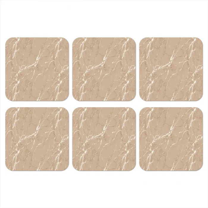 Beige - Marmer - Organisch - Wit onderzetter kurk middel 366 -3d