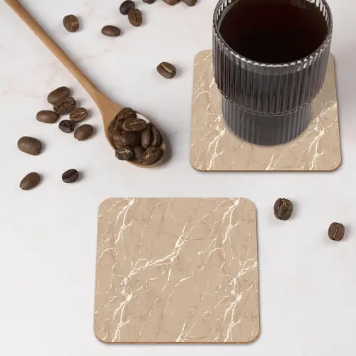 Beige - Marmer - Organisch - Wit onderzetter kurk middel 366 -sfeer2