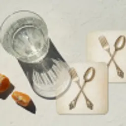 Beige - Vintage - Bestek onderzetter kurk middel -sfeer4