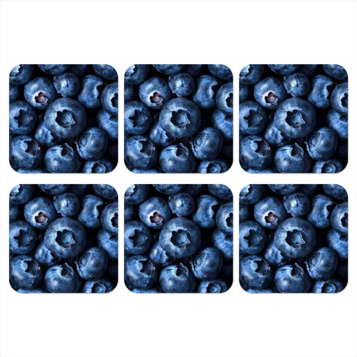 Bessen - Blauw - Fruit onderzetter kurk middel -3d