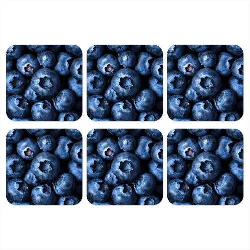 Bessen - Blauw - Fruit onderzetter kurk middel -3d