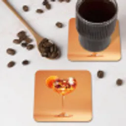 Drank - Oranje - Glitter - Disco onderzetter kurk middel -sfeer2