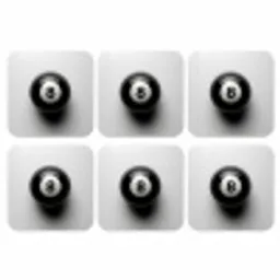 Biljartbal - Getal - Acht - Wit onderzetter kurk middel -3d