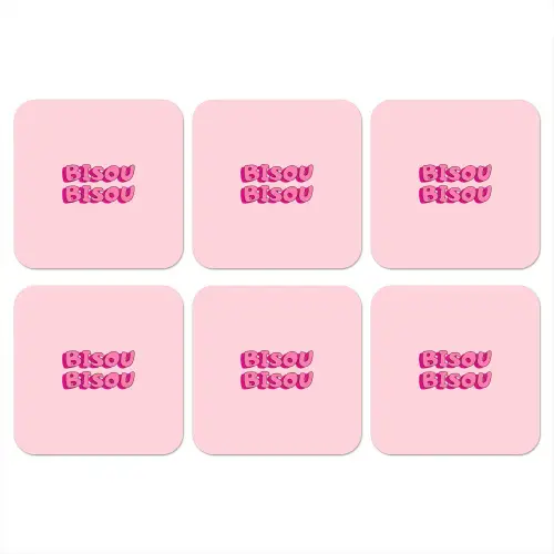 Bisou - Roze - Schaduw onderzetter kurk middel -3d