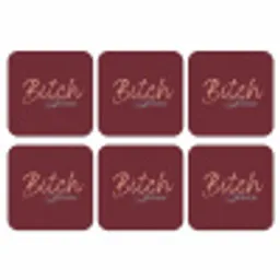 Bitch please - Rood - Blauw onderzetter kurk middel -3d