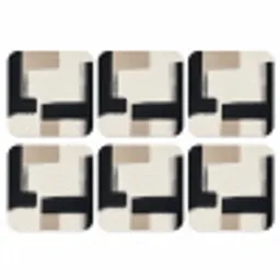 Zwart - Abstract - Japandi onderzetter kurk middel -3d
