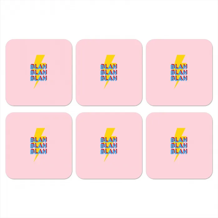 Blah - Bliksem - Roze onderzetter kurk middel -3d