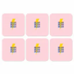 Blah - Bliksem - Roze onderzetter kurk middel -3d