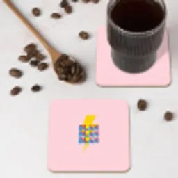 Blah - Bliksem - Roze onderzetter kurk middel -sfeer2
