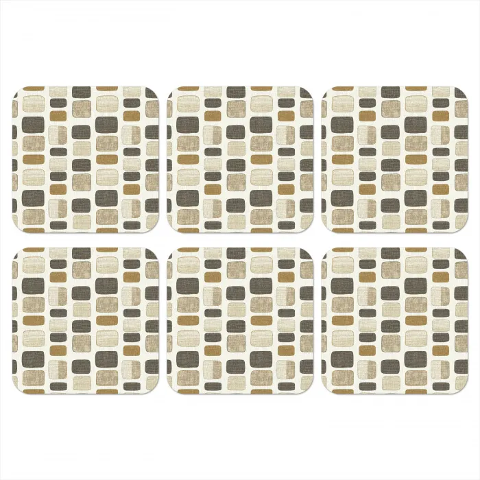 Blokken - Vintage - Grijs onderzetter kurk middel 366 -3d