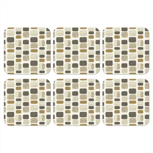 Blokken - Vintage - Grijs onderzetter kurk middel 366 -3d