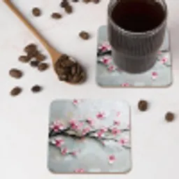 Bloesem - Kunstzinnig - Roze - Sakura onderzetter kurk middel -sfeer2