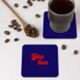 Blauw - Rood - Yes fun - 3D onderzetter kurk middel -sfeer2