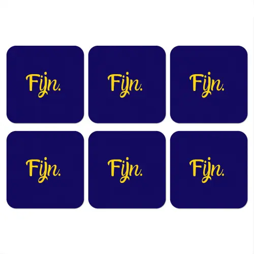 Blauw - Geel - Fijn onderzetter kurk middel -3d