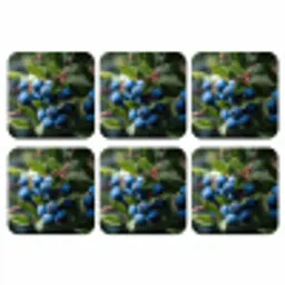 Blauwe bessen - Dauwdruppels - Natuurlijk licht onderzetter kurk middel -3d