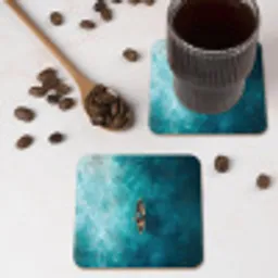 Bootje - Water - Blauw onderzetter kurk middel -sfeer2