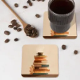 Boeken - Toren - Koffie - Beige onderzetter kurk middel -sfeer2