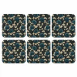 Botanisch - Bloemen - Blauw onderzetter kurk middel 366 -3d