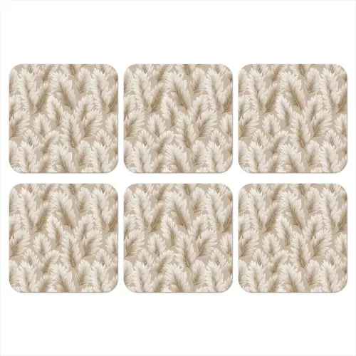 Botanisch - Patroon - Beige onderzetter kurk middel 366 -3d