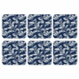 Botanisch - Patroon - Blauw onderzetter kurk middel 366 -3d