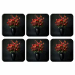 Boeket - Tulpen - Vaas - Rood onderzetter kurk middel -3d