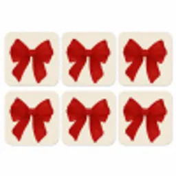 Strik - Symmetrisch - Rood - Lint onderzetter kurk middel -3d
