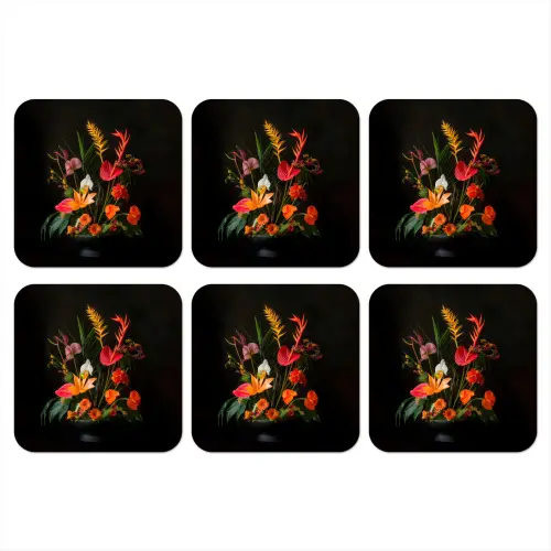 Schaal - Boeket - Bloemen onderzetter kurk middel -3d