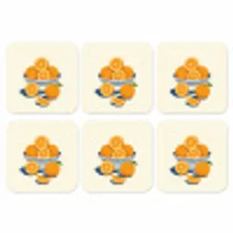 Schaal - Minimalistisch - Oranje - Sinaasappels onderzetter kurk middel -3d