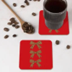 Strikken - Panterprint - Rood onderzetter kurk middel -sfeer2