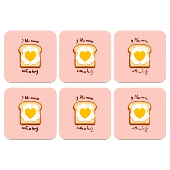 Brood - Illustratie - Quote - Roze onderzetter kurk middel -3d
