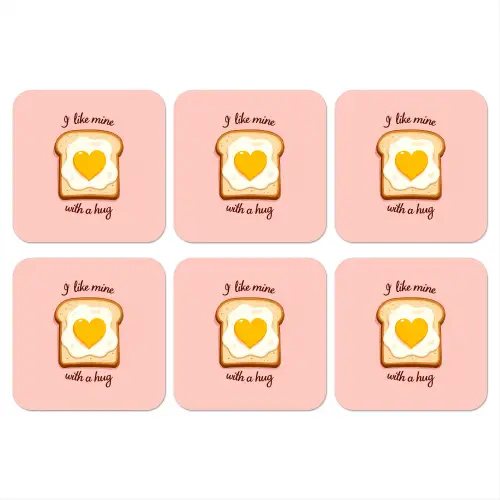 Brood - Illustratie - Quote - Roze onderzetter kurk middel -3d