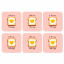 Brood - Illustratie - Quote - Roze onderzetter kurk middel -3d