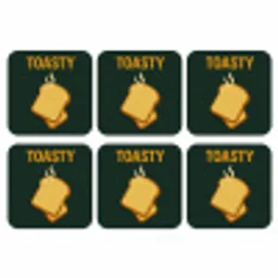 Brood - Tosti - Groen - Minimalistisch onderzetter kurk middel -3d