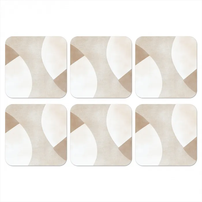 Bruin - Japandi - Abstract onderzetter kurk middel -3d