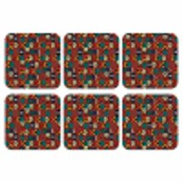 Bruin - Retro - Disco - Patroon onderzetter kurk middel 366 -3d