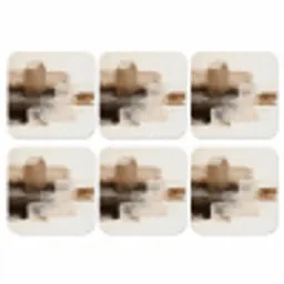 Penseelstreken - Abstract landschap - Rust onderzetter kurk middel -3d