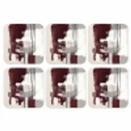 Penseelstreken - Abstract - Lijnen - Rood onderzetter kurk middel -3d