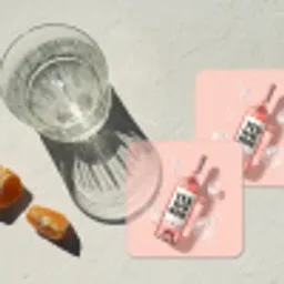 Bubbels - Rosé - Roze onderzetter kurk middel -sfeer4