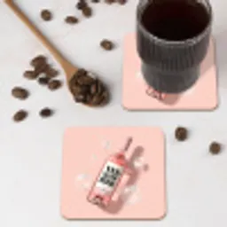 Bubbels - Rosé - Roze onderzetter kurk middel -sfeer2