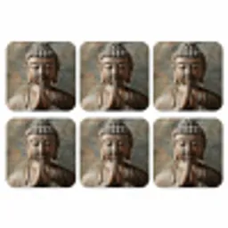 Boedha - Beeld - Bruin - Rust onderzetter kurk middel -3d