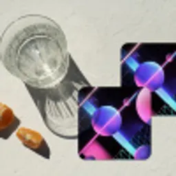 Bollen - Neon - Lijnen - Roze onderzetter kurk middel -sfeer4