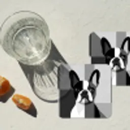 Buldog - Zwart - Abstract - Vlakken onderzetter kurk middel -sfeer4