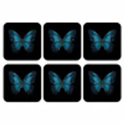 Vlinder - Blauw - Contrast onderzetter kurk middel -3d