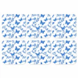 Vlinder - Bloemen - Blauw onderzetter kurk middel 366 -3d